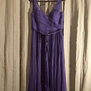 Hitherto Blue Chiffon Lace Formal Gown | Prom Dress | Bridesmaid | Size 8